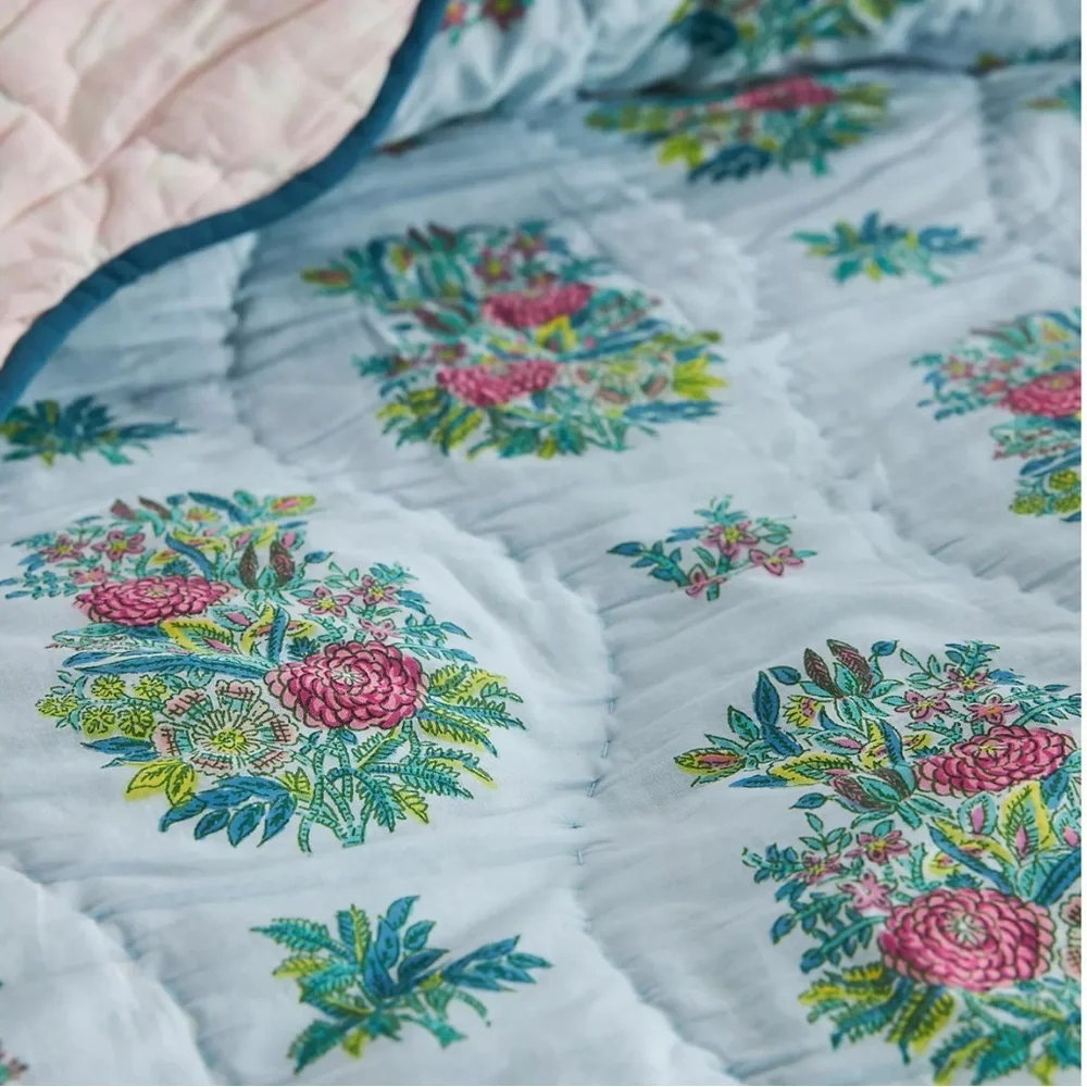 Anthropologie ILUKA COTTON PRINTED FLORAL QUILT Style No. 4540H738AA KING
